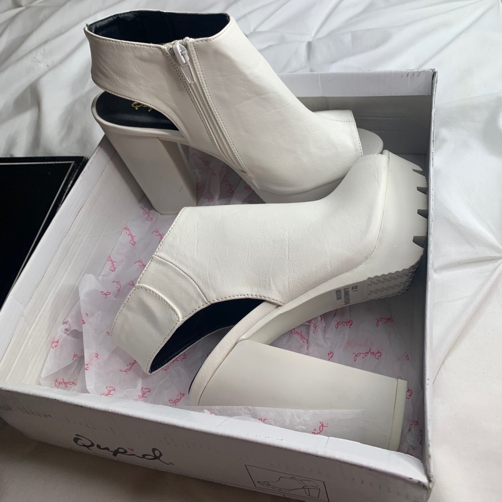 White Platform Ankle Booties - image 2